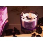 Ounce Organics Amethyst 3 Wick Wax Candles Infused With Healing Crystals